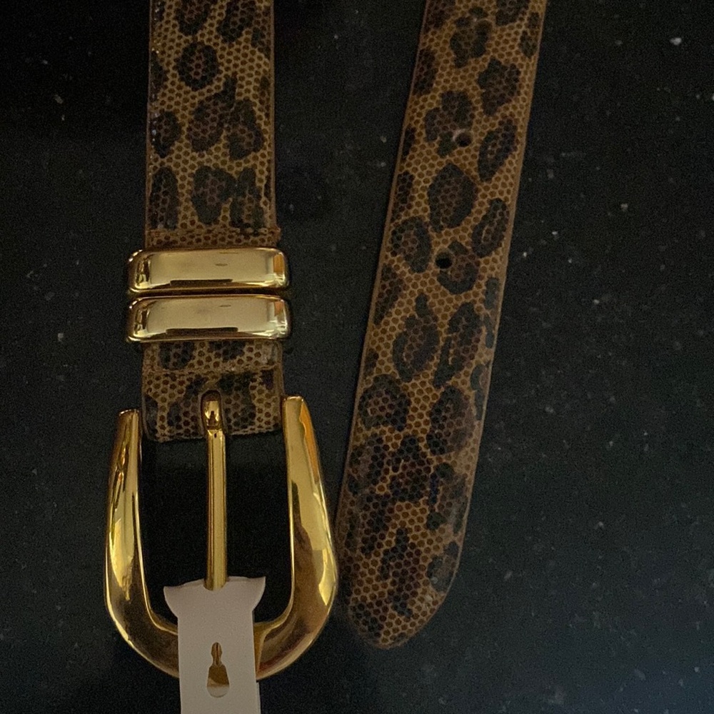 NWOT AIMEE LYNN coated leather leopard belt - Picture 5 of 9